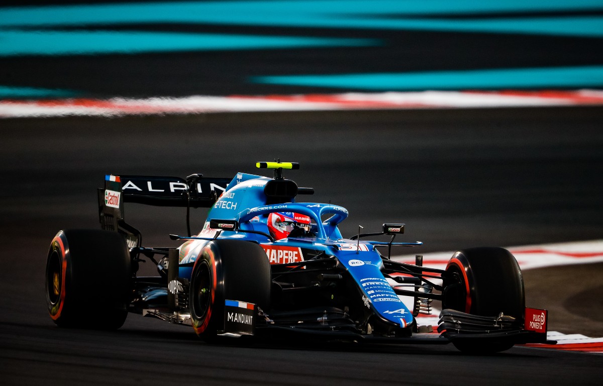 Esteban Ocon, Alpine, in action. Abu Dhabi, December 2021.