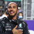 Lewis Hamilton with his hand on his heart. Abu Dhabi December 2021