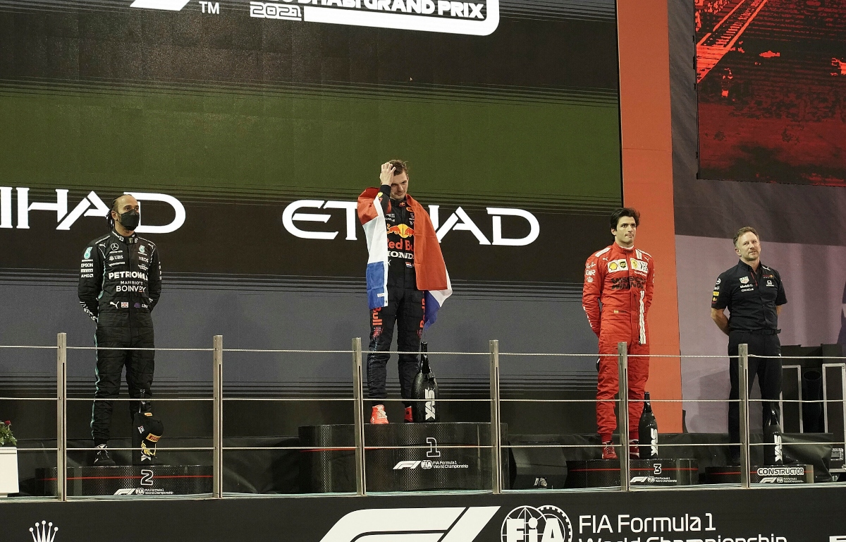 The Abu Dhabi Grand Prix podium. Abu Dhabi December 2021