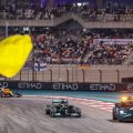 Lewis Hamilton behind the Safety Car during the Abu Dhabi GP. Yas Marina December 2021.