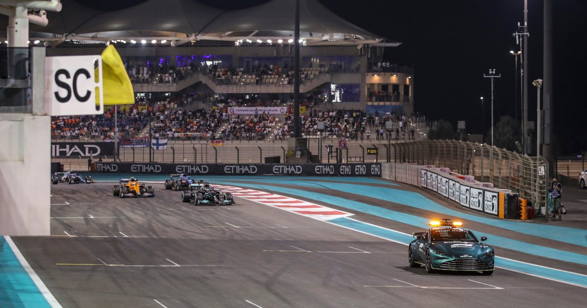 Safety Car and backmarkers. Abu Dhabi December 2021