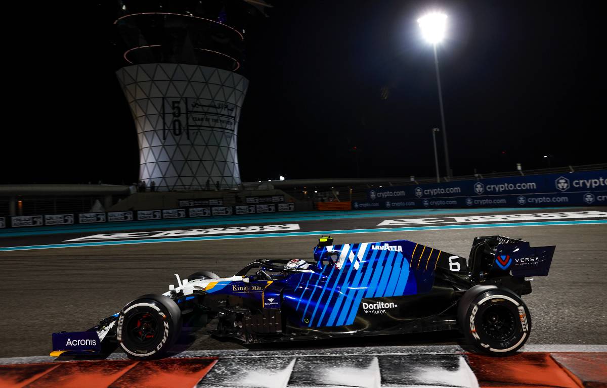 Nicholas Latifi's Williams during the Abu Dhabi GP. Yas Marina December 2021.