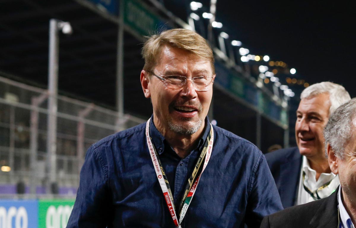 Mika Hakkinen smiles on the grid. Jeddah December 2021.