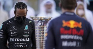 Lewis Hamilton and Max Verstappen. 2021 Abu Dhabi