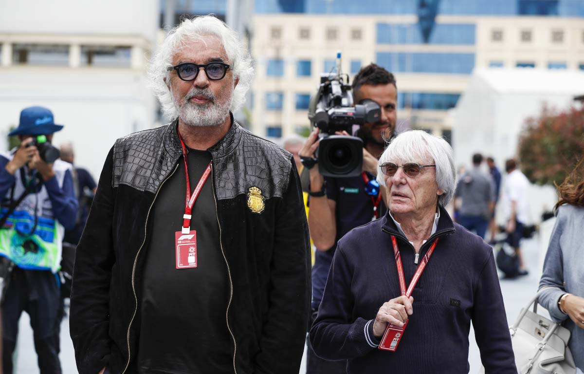 Flavio Briatore and Bernie Ecclestone. Baku April 2018.