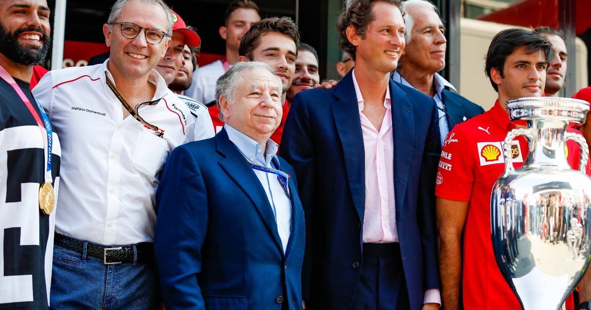 Jean Todt with Ferrari personnel at the Italian GP. Monza September 2021.