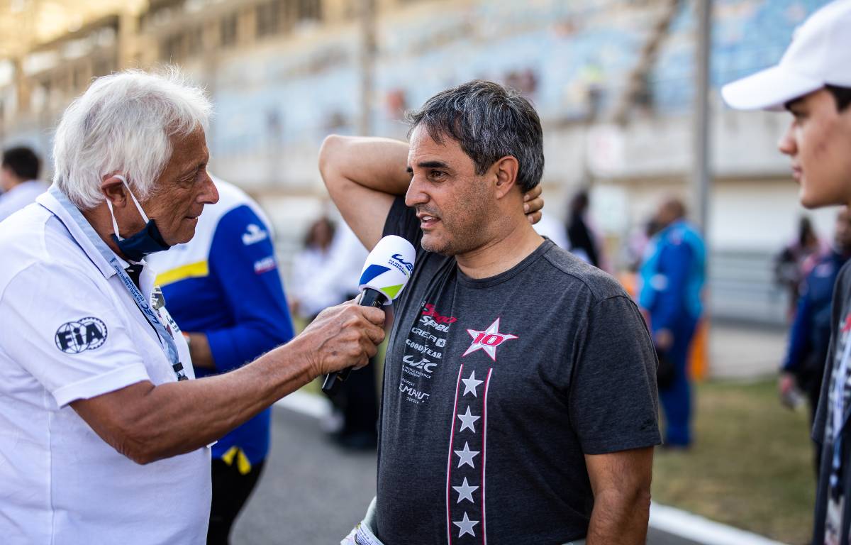 Juan Pablo Montoya being interviewed. Bahrain November 2021.