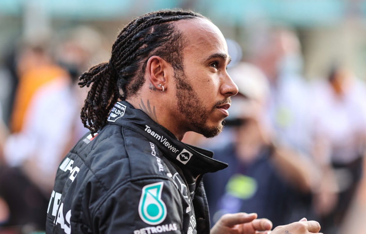 Lewis Hamilton at the Abu Dhabi Grand Prix. Yas Marina December 2021.