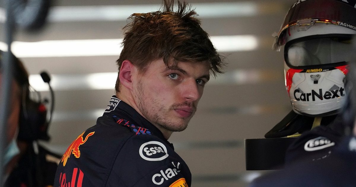 Max Verstappen in the Red Bull garage. Abu Dhabi December 2021