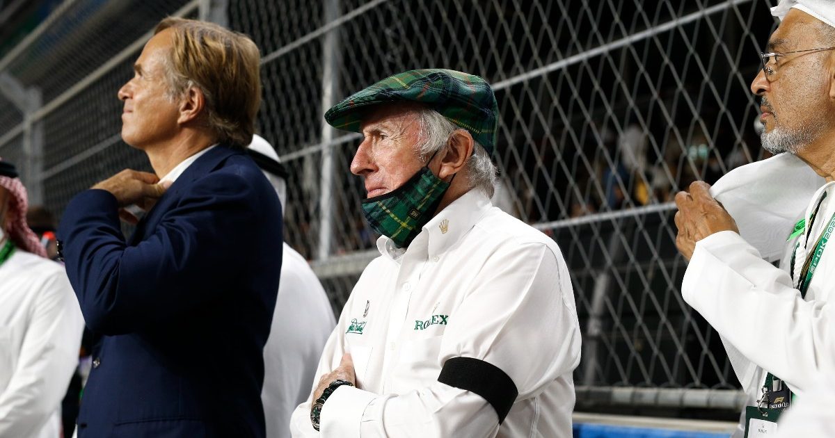 Sir Jackie Stewart on the Saudi Arabian GP grid. December 2021.