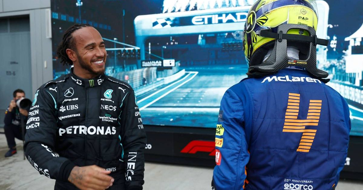Lewis Hamilton and Lando Norris talk. Russia, September 2021.