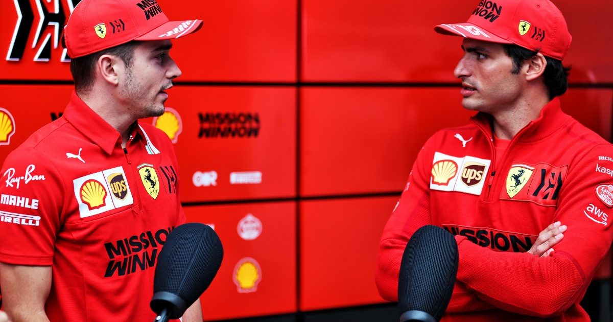 Charles Leclerc and Carlos Sainz speaking to the media. Brazil November 2021