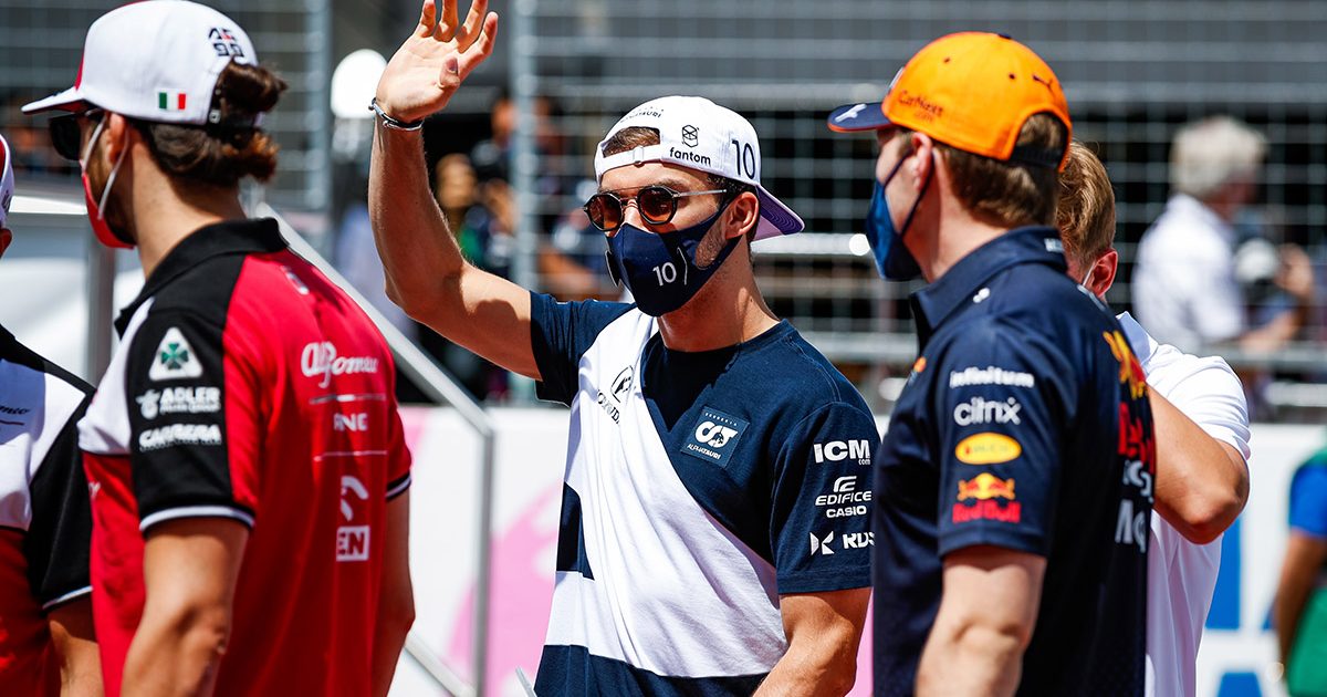 Pierre Gasly waves to the fans. Spielberg June 2021