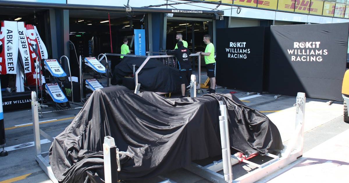 View of the Williams garage in Australia. March 2020.