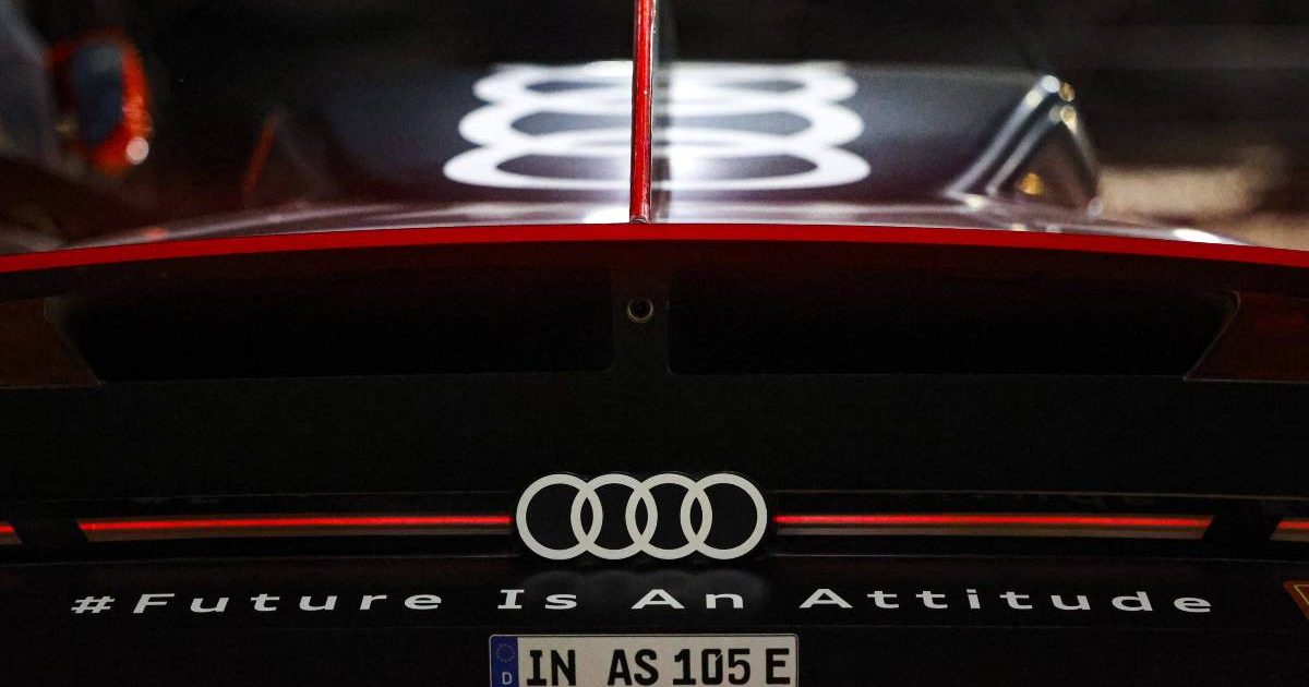 Audi branding seen on their car competing at the Dakar Rally. Jeddah December 2021.