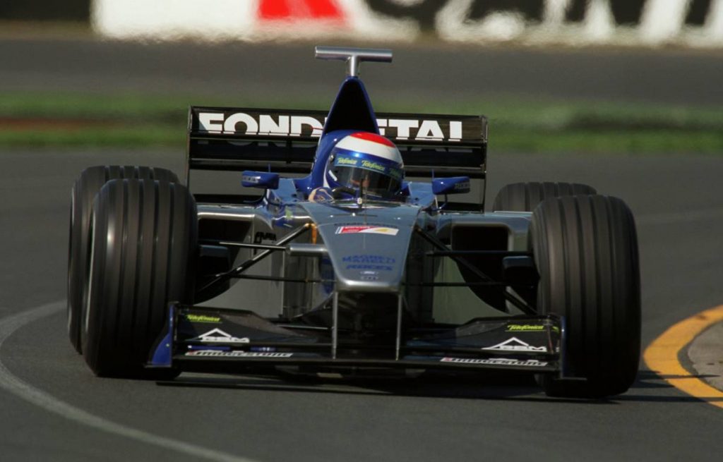 Marc Gene driving a Minardi at the Australian GP. Melbourne March 1999.