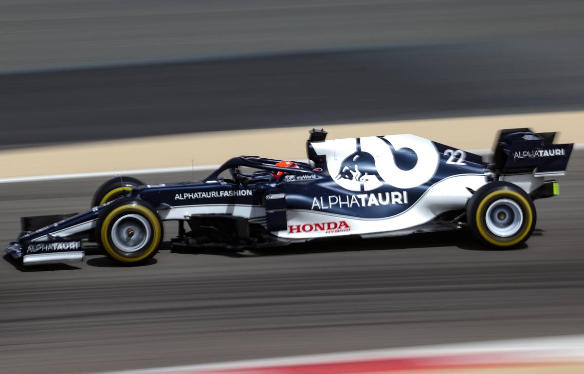 Yuki Tsunoda driving his AlphaTauri in pre-season testing. Bahrain March 2021.