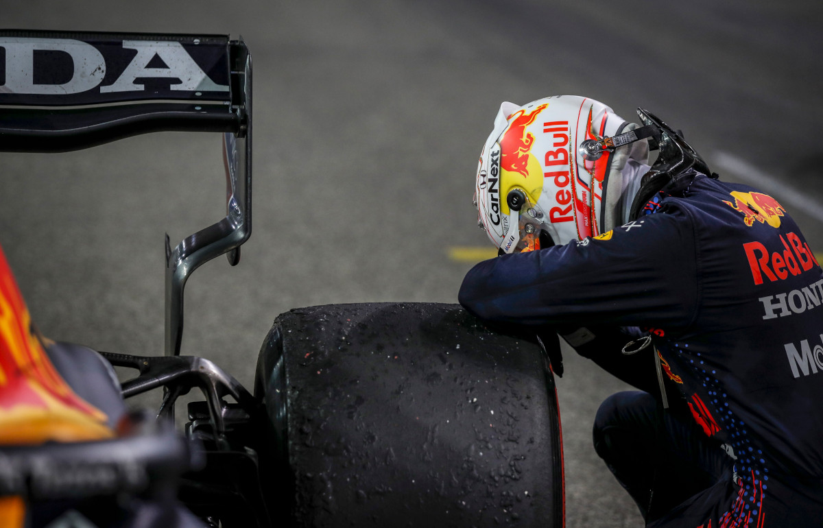 Max Verstappen overwhelmed. Abu Dhabi December 2021