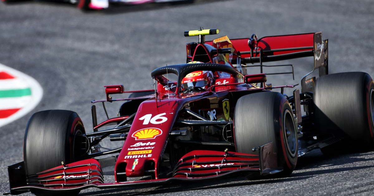 Charles Leclerc of Ferrari drives the team's one-off livery. Tuscan GP Mugello September 2020.
