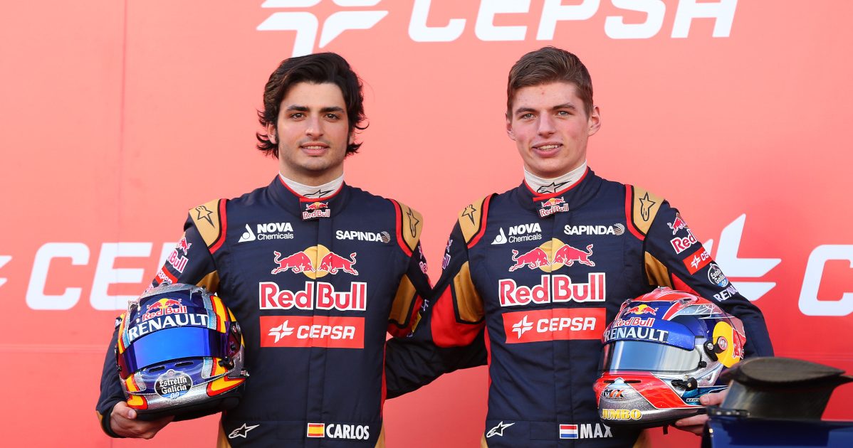 Carlos Sainz and Max Verstappen STR launch. Spain February 2015