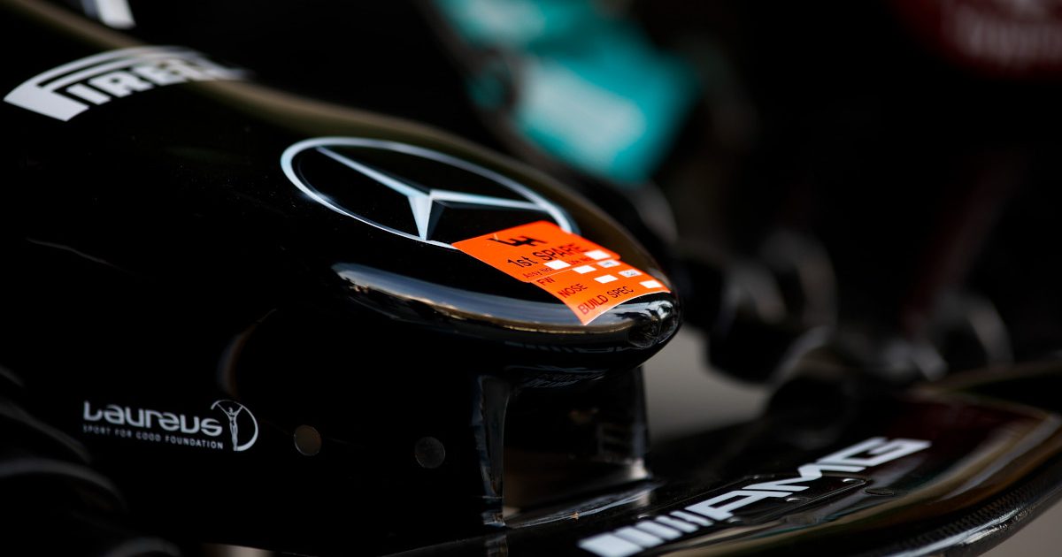 Mercedes F1 nose and front wing. Abu Dhabi December 2021