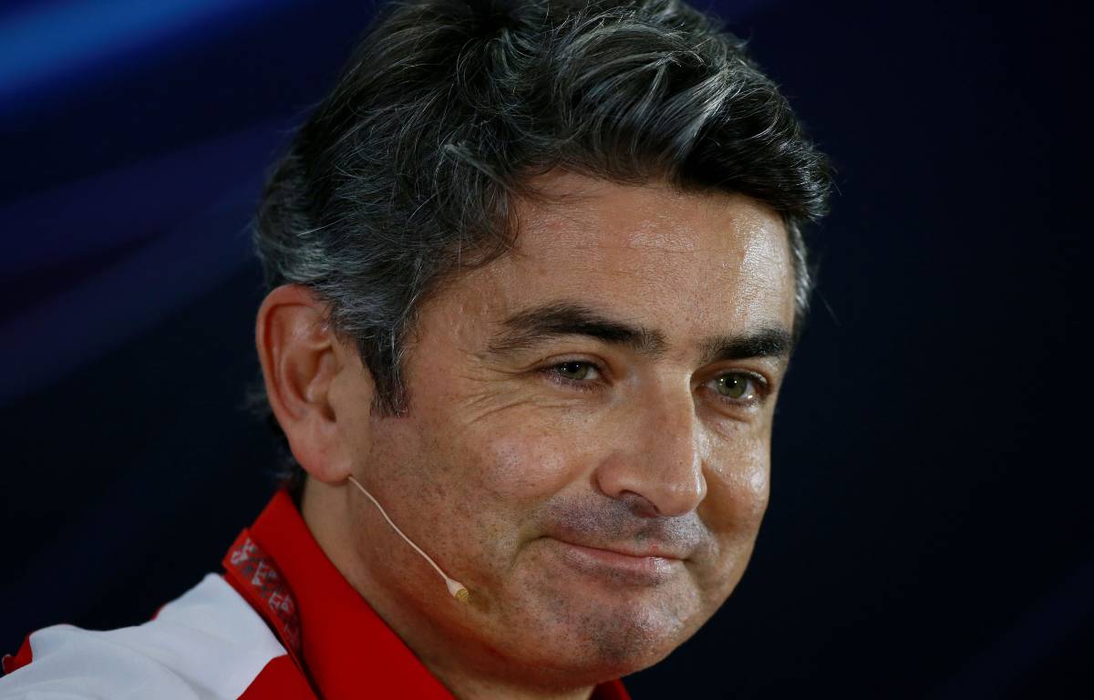 Marco Mattiacci smiling while working as Ferrari team principal. Yas Marina November 2014.