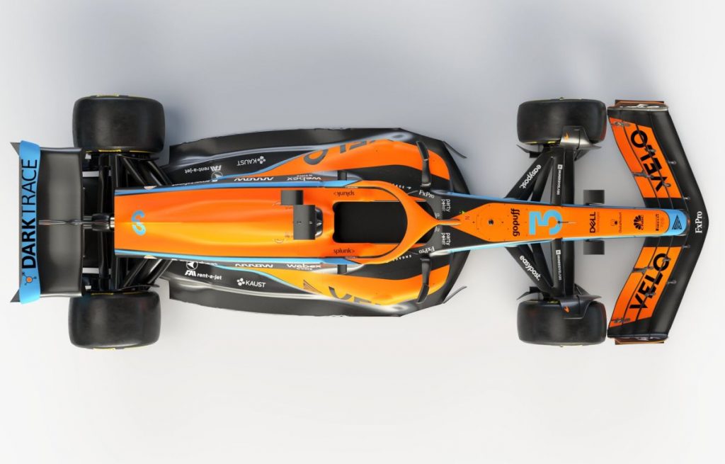 The McLaren MCL36 from above.