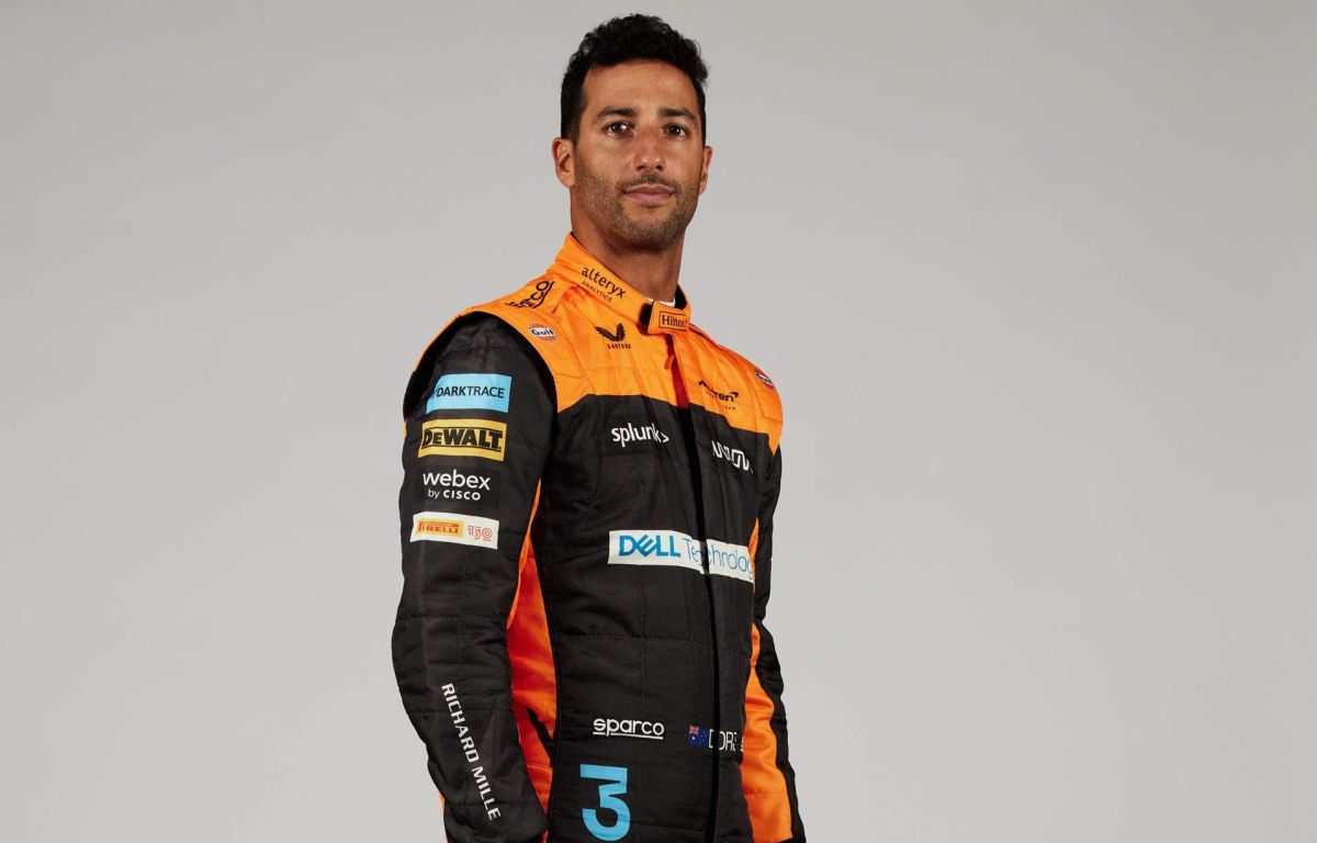 Daniel Ricciardo in his McLaren race suit. February 2022.