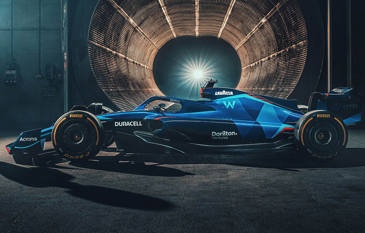 Williams FW44 livery side. February 2022.