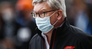 F1 managing director Ross Brawn in an F1 branded jacket. Spain May 2021
