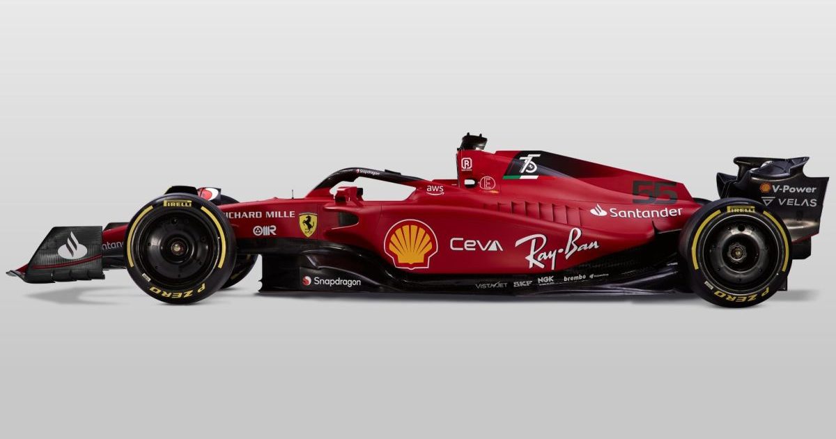 Ferrari F1-75 side-on. February 2022.