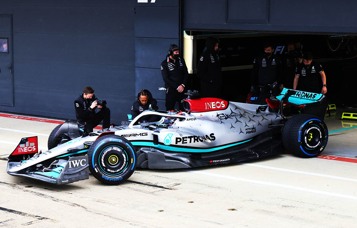 Mercedes presents 2022 F1 car F1 W13 in silver livery