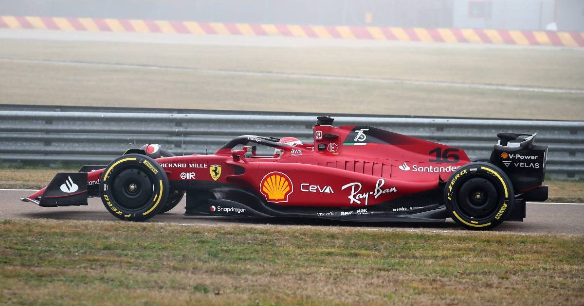 Charles Leclerc during Ferrari's F1-75 shakedown. Fiorano February 2022.