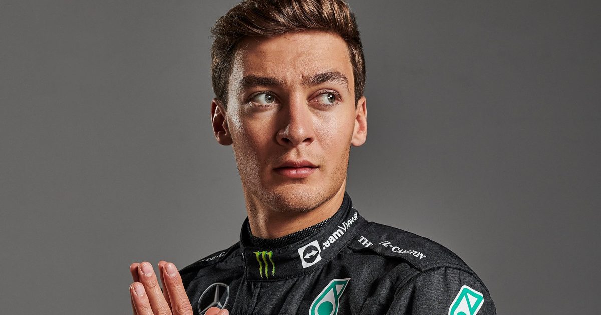 George Russell profile photograph Mercedes. February 2022