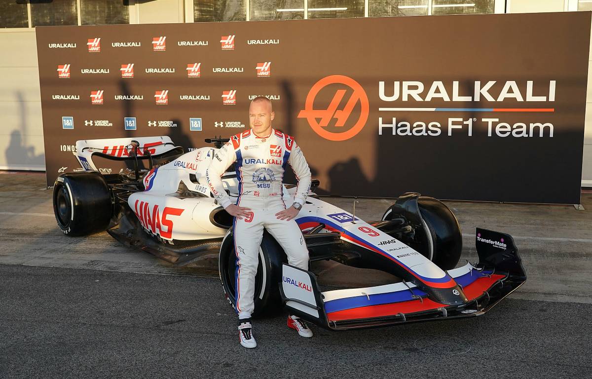 Nikita Mazepin with the Haas VF-22. Barcelona February 2022.