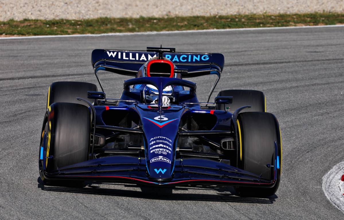 Nicholas Latifi's Williams at the Circuit de Catalunya. Barcelona February 2022.