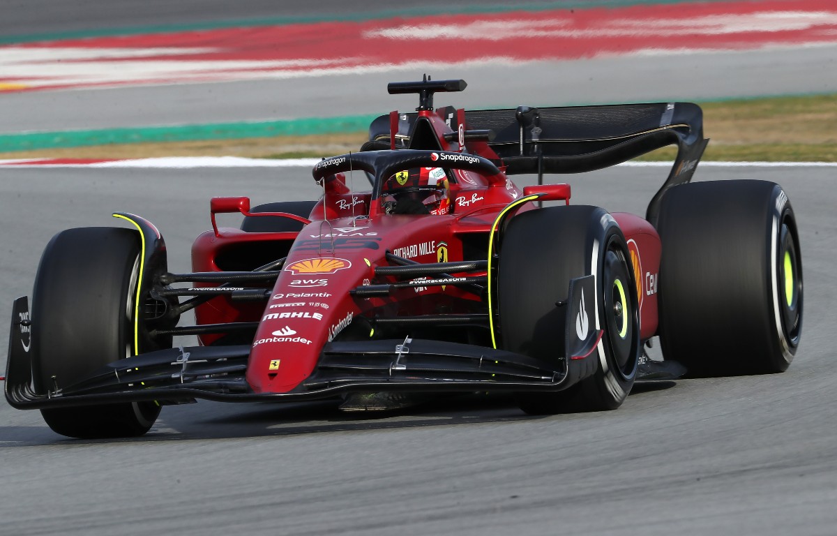 Carlos Sainz drives the Ferrari F1-75. Spain, February 2022.