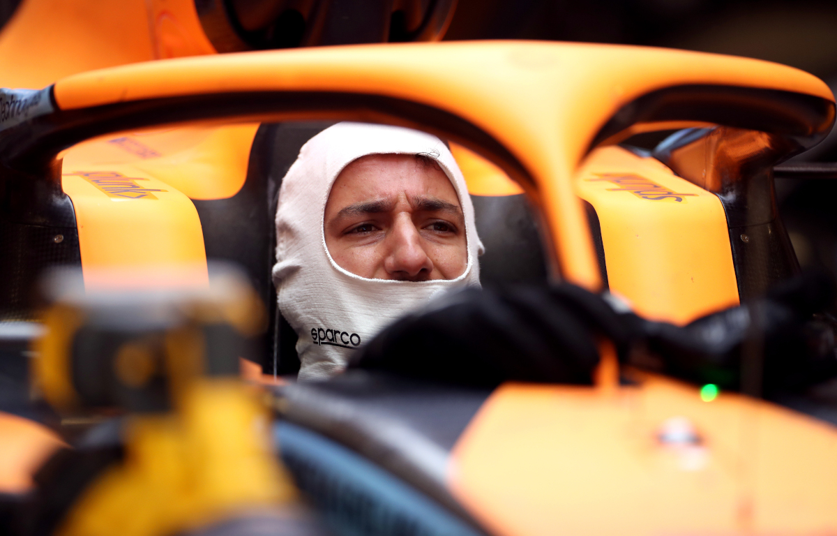Daniel Ricciardo up close in his McLaren MCL36 in testing. Barcelona February 2022