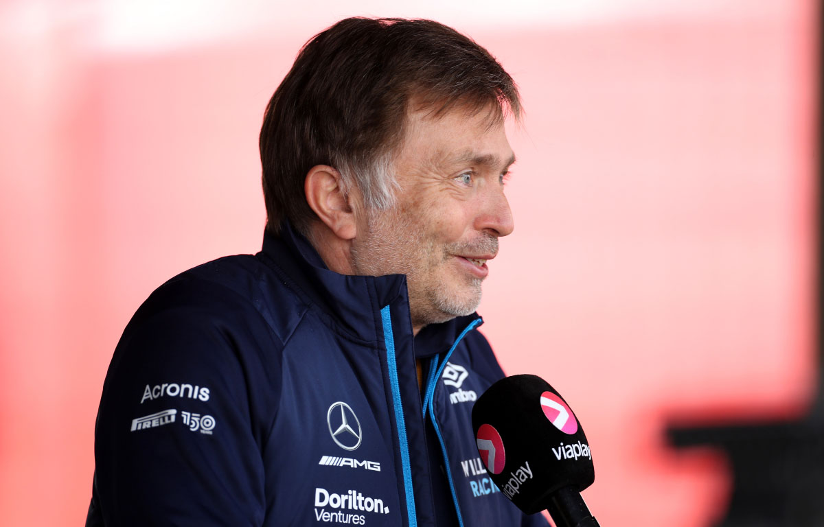 Williams boss Jost Capito is interviewed. Barcelona February 2022.