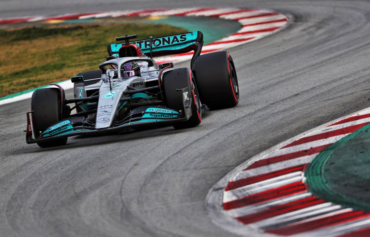 Lewis Hamilton on the soft tyre. Spain, February 2022.