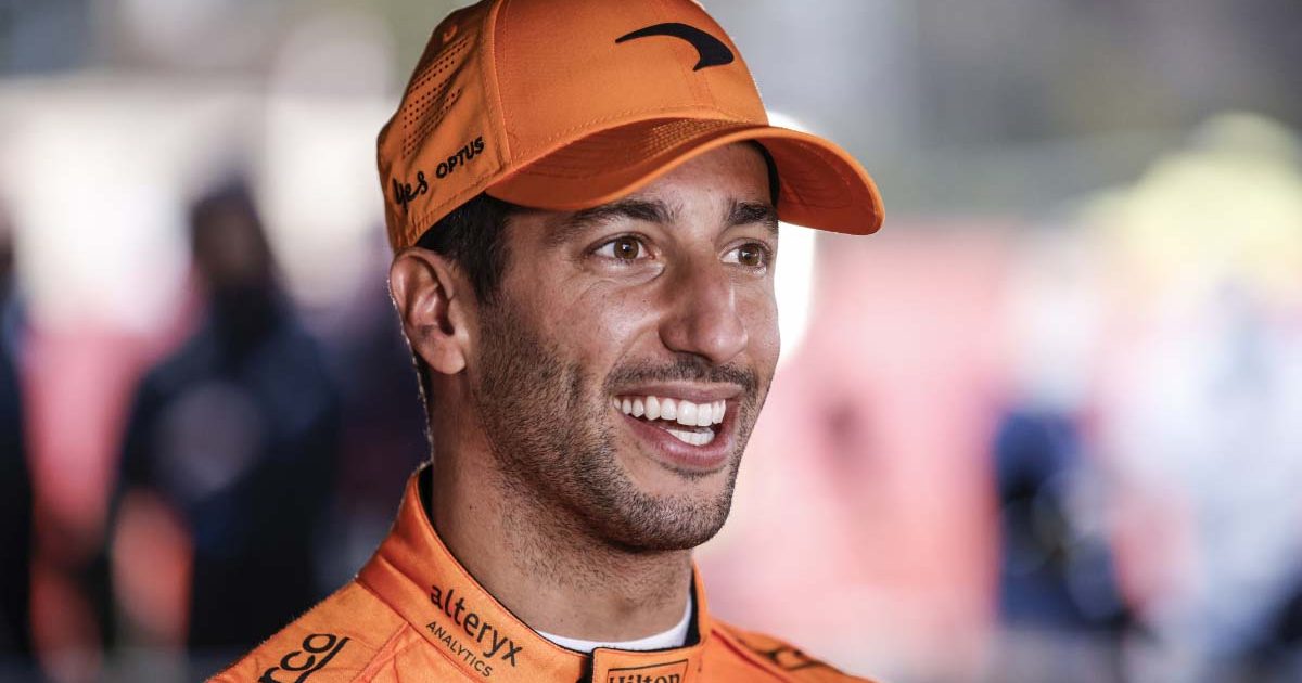 Daniel Ricciardo smiles in an interview. Barcelona February 2022.