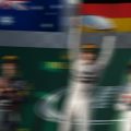 2014年澳大利亚大奖赛领奖台前三名选手庆祝。2014年墨尔本