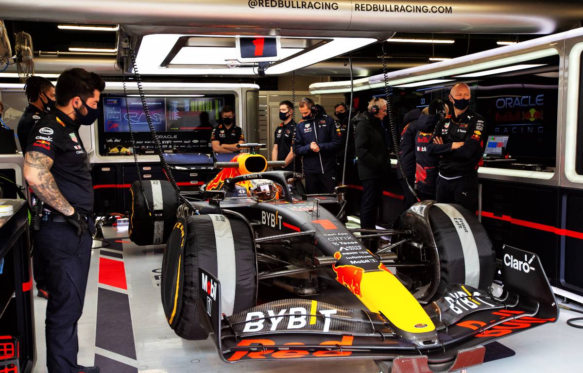 Max Verstappen sits in the Red Bull RB18. Spain, February 2022.