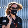 Claire Williams walks through the F1 paddock. England, July 2020.