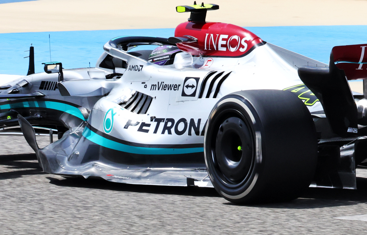 Lewis Hamilton in Mercedes zero pod W13. Bahrain March 2022