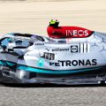 Lewis Hamilton runs the zero pod W13 in testing. Bahrain March 2022