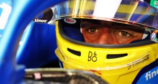 Fernando Alonso eyes focused in testing. Bahrain March 2022