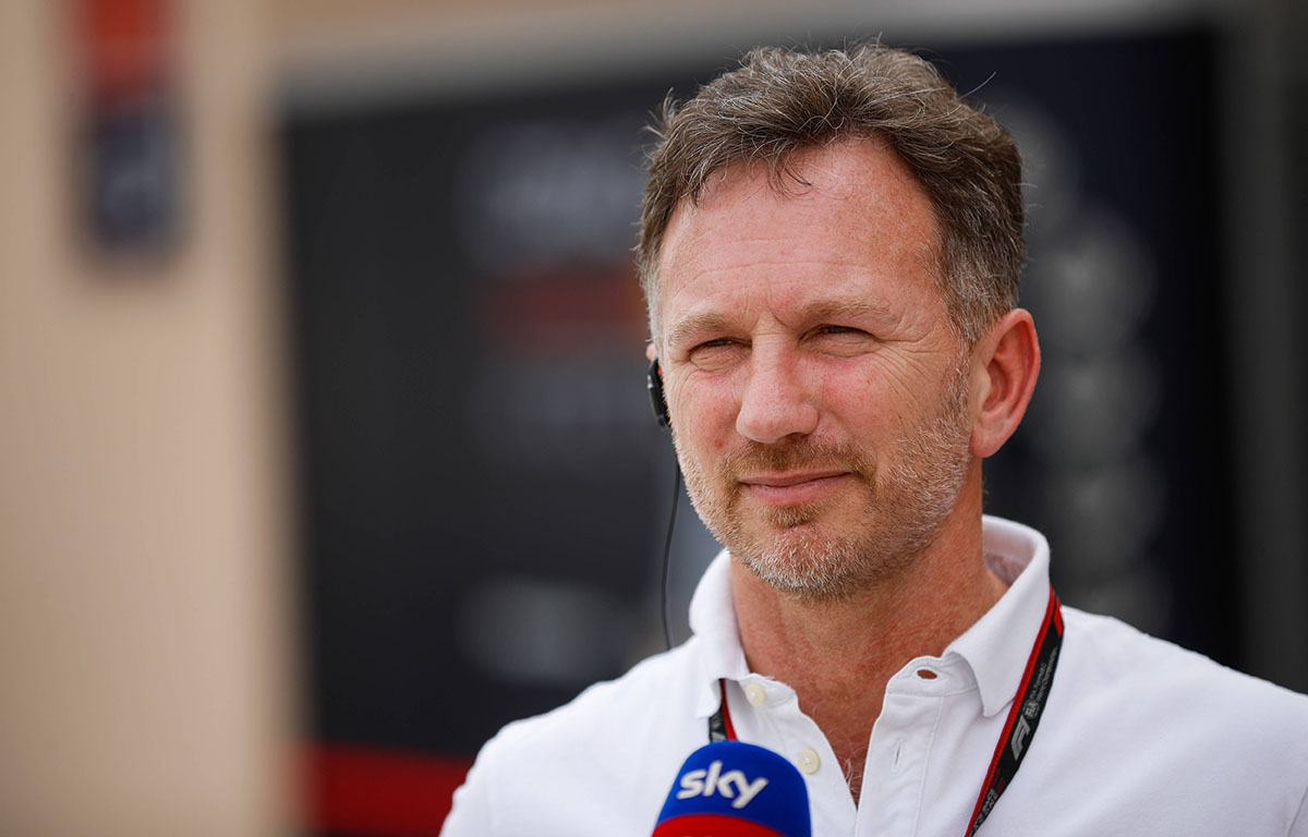Christian Horner interviewed by Sky Sports. Bahrain March 2022