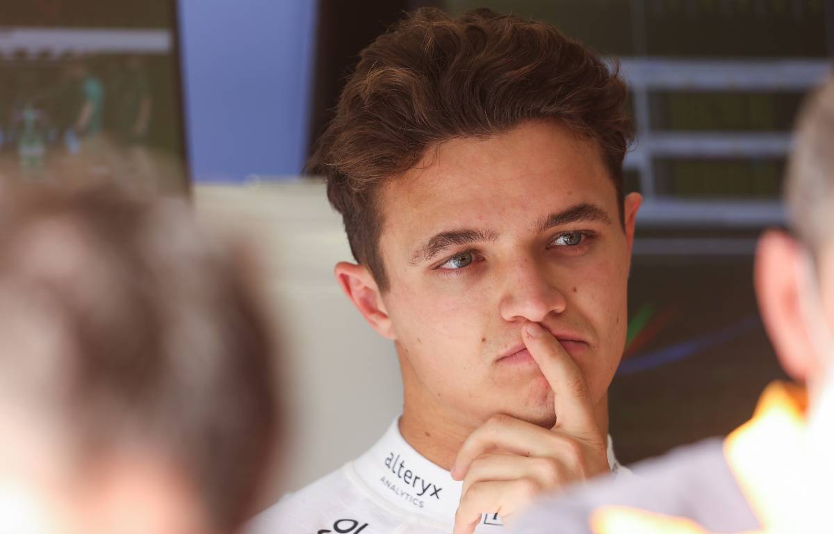 Lando Norris deep in thought. Bahrain March 2022.