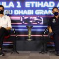 奔驰和红Bull bosses Toto Wolff and Christian Horner. Abu Dhabi December 2021.